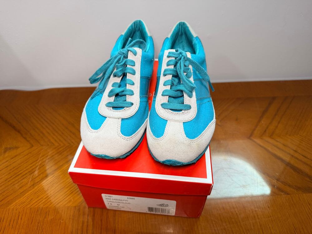 COACH Mae Turquoises and Grey Suede Sneakers 7.5